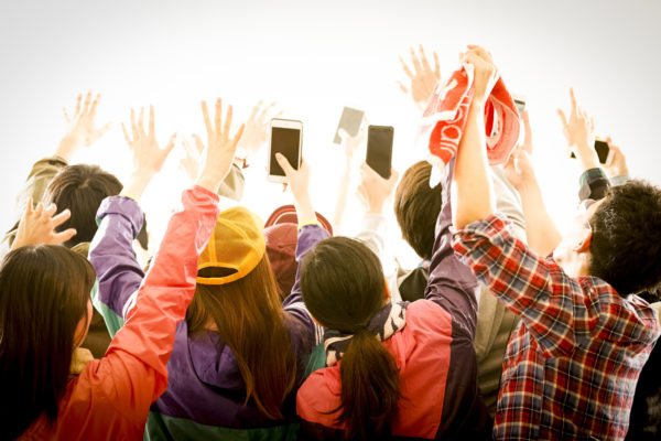 people cheering