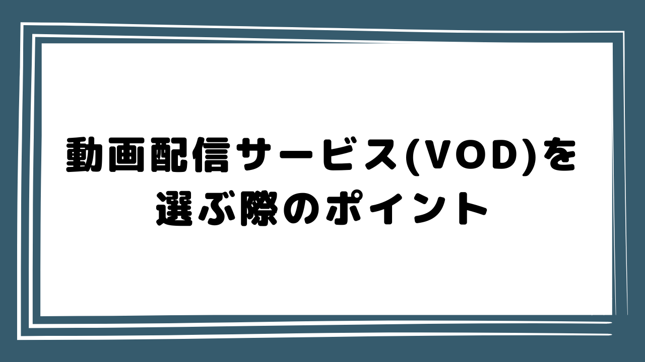 動画配信サービスを選び際のポイント