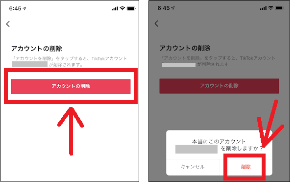 ティックトック　削除