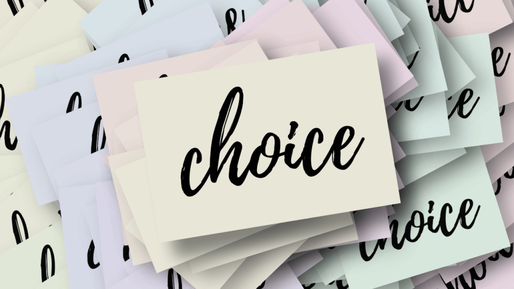 choiceの文字が書かれたメモ