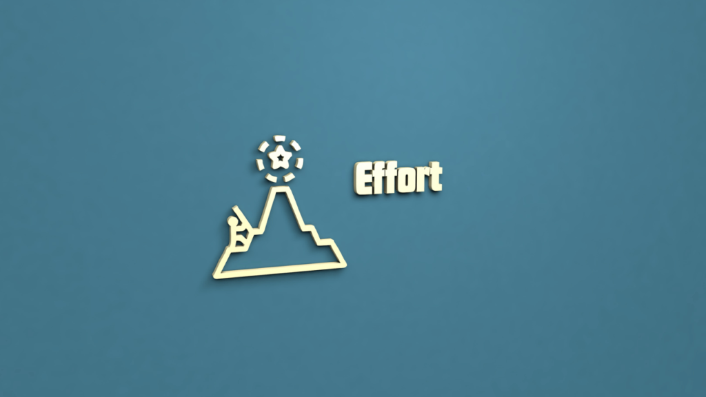 effortの文字と山